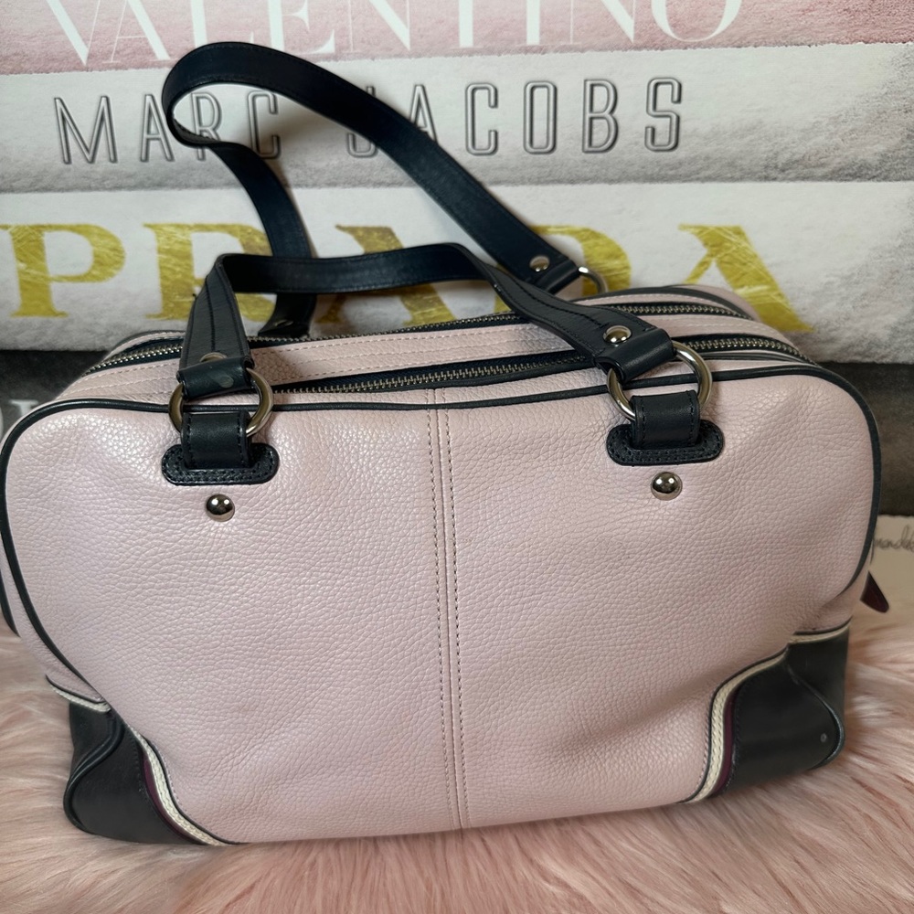Coach Pink and Navy Satchel with Structured Design - Picture 4 of 17